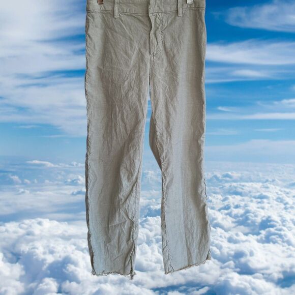 Frank & Eileen Kinsale Performance Pant In Sage Womens Flax Cotton Blend Size 4 - Picture 4 of 10